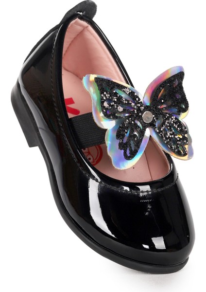 Menz Rugan Kelebek Lastikli Kız Bebek Babet Ayakkabı