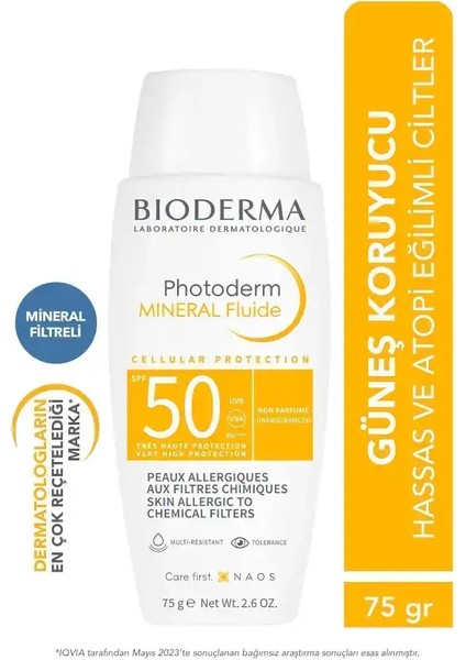 Bıoderma Photoderm Mıneral Fluıd Spf 50+ 75GR