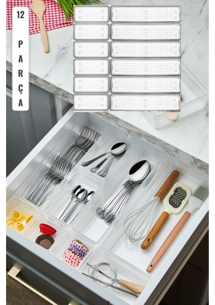 Bade 12 Parça Çekmece Içi Kaşıklık Düzenleyici Organizer - Çatal Bıçak Kutusu