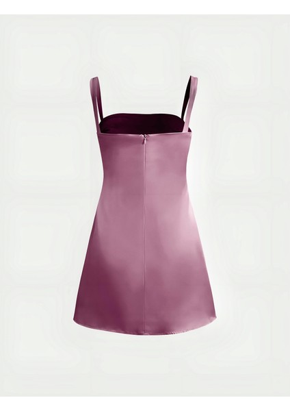 Saten Mini Elbise - Pastel Pembe fiyatları