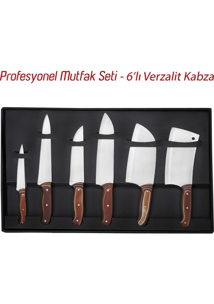 Profesyonel Mutfak Bıçağı Seti 6'lı Verzalit Kabza
