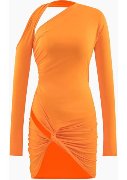 Agate Asimetrik Mini Elbise