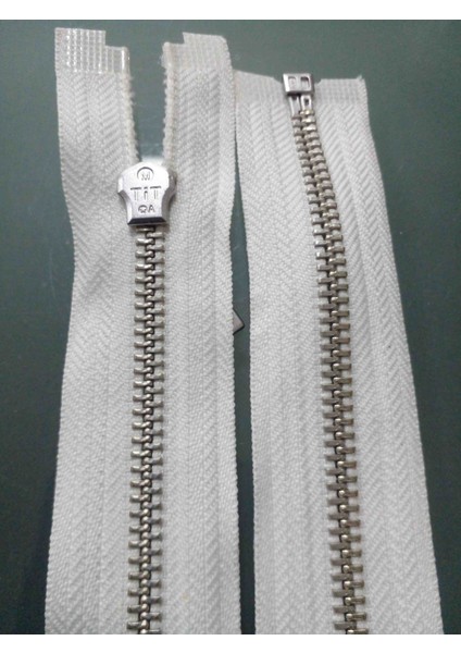 63.5 cm 1 Adet Gümüş Diş 5 No Metal Separe Fermuar Ekru Renk fiyatları