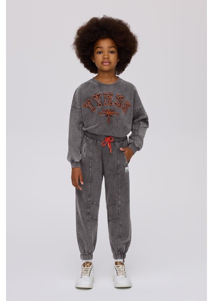 Bg Store Kız Çocuk Gri Melanj Eşofman Altı