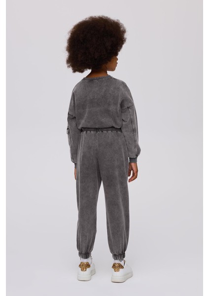 Bg Store Kız Çocuk Gri Melanj Eşofman Altı