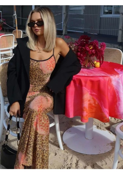 Leopar Baskılı Elbise