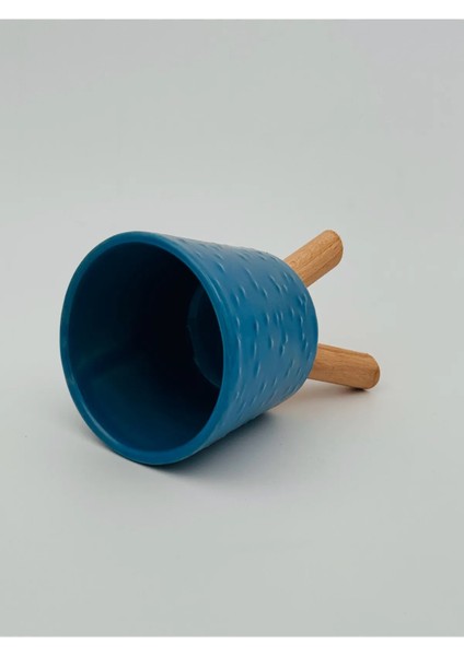 Seramik Ahşap Ayaklı Kaktüs Saksısı 10 cm