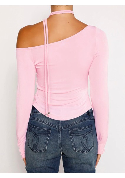 Naıva Asimetrik Pembe Bluz indirimleri