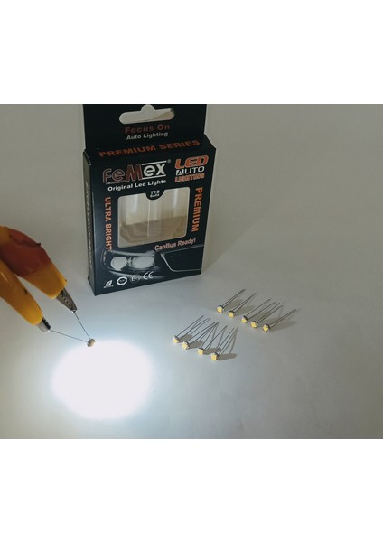 Premium T5 T4 10'lu Ince Bacaklı Kıl LED Mini LED Ampul Parlak Beyaz