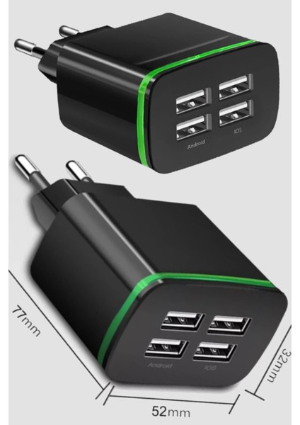 A7 Universal Çoklu Şarj Adaptörü -4 Port