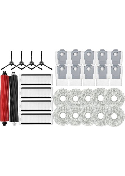 Roborock Qrevo Master Yedek Ana Yan Fırça Hepa Filtre Paspas Pedleri Toz Torbası Yedek Parça Aksesuarları ile Uyumludur (Yurt Dışından)