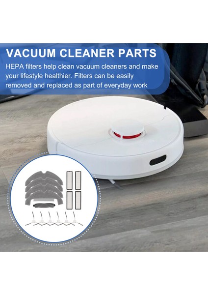 Dreame D10 Plus Gen 2 Robot Süpürge Yedek Parçaları Için 15 Adet Yıkanabilir Ana Yan Fırça Paspas Bezi Hepa Filtre (Yurt Dışından)