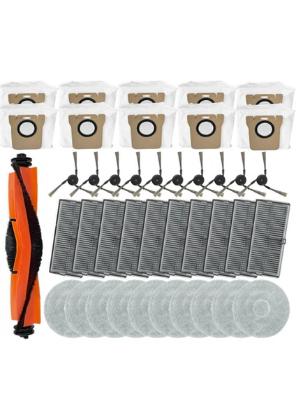 Xiaomi Mijia M40 D110CN Yedek Parçalar Ana Yan Fırça Hepa Filtre Paspas Bezi Toz Torbaları Aksesuarları (Yurt Dışından)