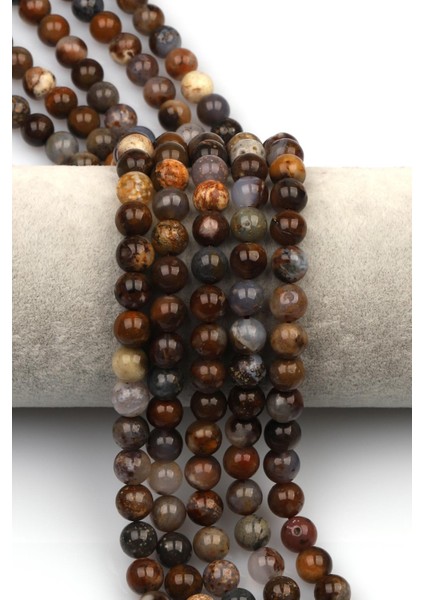 Dağ Akik (Mountain Agate) Doğaltaş Dizi 8 mm Küre Kesim