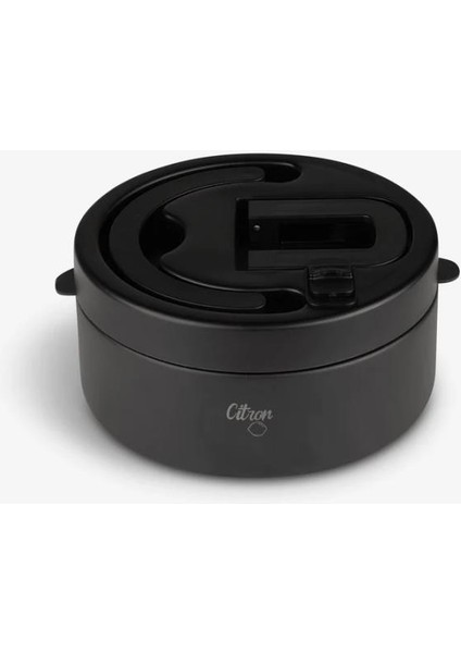 Separatörlü Paslanmaz Çelik Yemek Termosu 400 ml - Black 1196731
