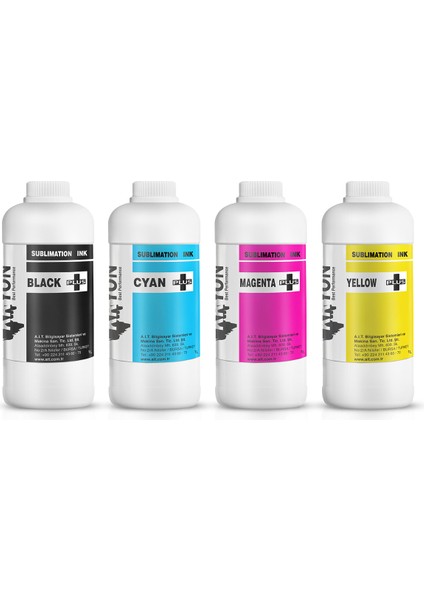 Kryon Plus Süblimasyon Mürekkep 4x1 kg Set - Magenta-Cyan-Yellow-Black