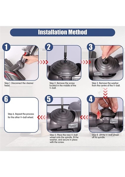 Dyson V10 Elektrikli Süpürge 100W Için Yüksek Tork Başlığı Için Bilyalı Tekerlek (Yurt Dışından) fırsatları
