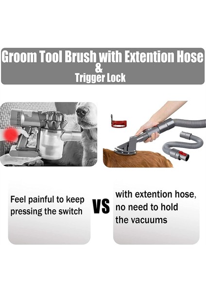 Groom Tool Köpek Evcil Hayvan Ek Parçası Fırçası Dyson V7 V8 V10 ile Uyumlu (Yurt Dışından)