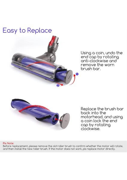Rulo Fırça + Pre&post Hepa Filtre Kombosu Dyson V7 V8 ile Uyumlu (Yurt Dışından)