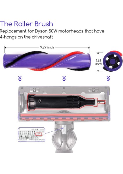 Rulo Fırça + Pre&post Hepa Filtre Kombosu Dyson V8 ile Uyumlu (Yurt Dışından)