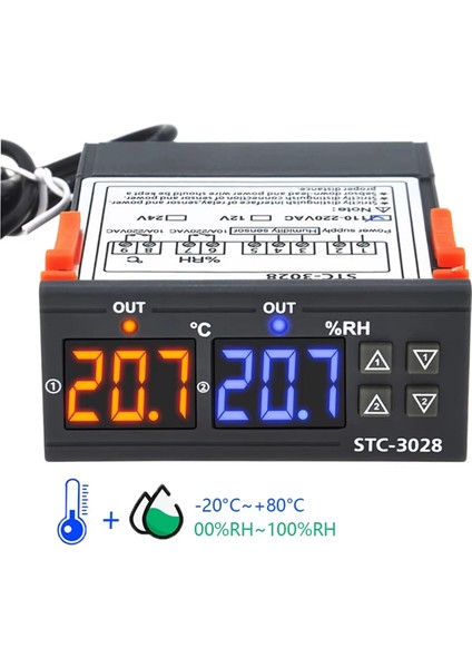 STC-3028 220V Dijital Termostat Sıcaklık Nem Kontrol Cihazı (Yurt Dışından)