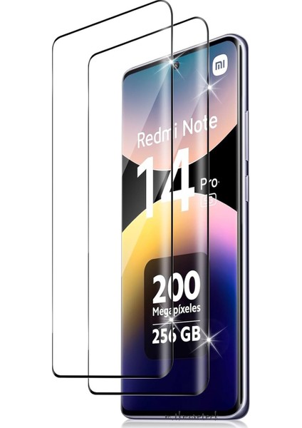 Xiaomi Redmi Note 14 Pro 5g Kılıf Kamera Çıkıntılı Korumalı Yumuşak Silikon +9h Ekran Koruyucu Cam 2in1 Set