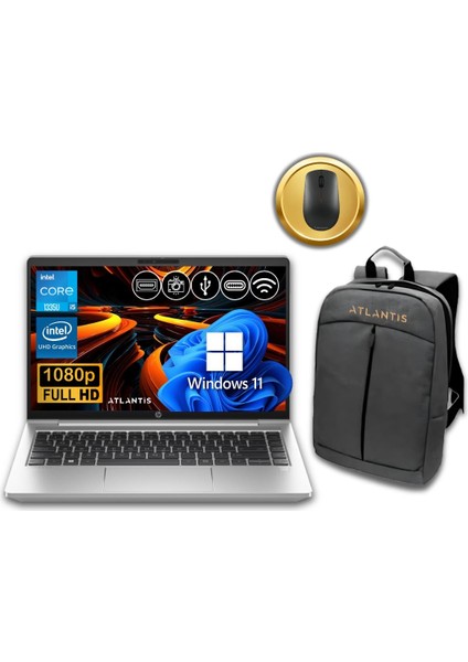 Probook 440 G10 İ5-1335U 8gb 512GB M.2 SSD 859Z6EA ATL21 14" W11PRO Notebook &çanta+Mouse