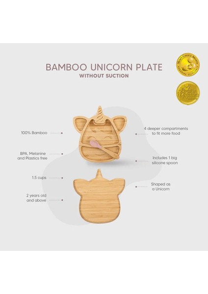 Bölmeli Organik Bambu Çocuk Yemek Takımı - Unicorn 1073551 modelleri
