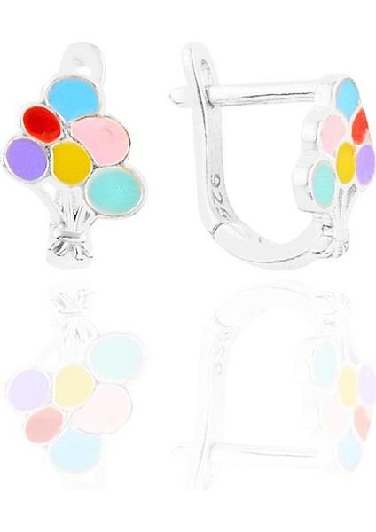 Gümüş Renkli Balonlar Çocuk Küpe SGTL10981RODAJ