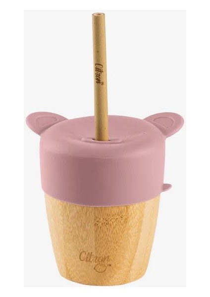 2'si 1 Arada Kapaklı ve Pipetli Organik Bambu Alıştırma Bardağı - Pink 1073643 indirimleri