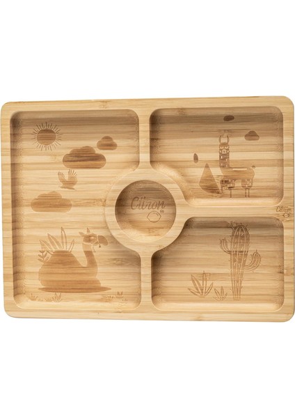 Bölmeli Organik Bambu Kare Yemek Takımı 1073568 fiyatları