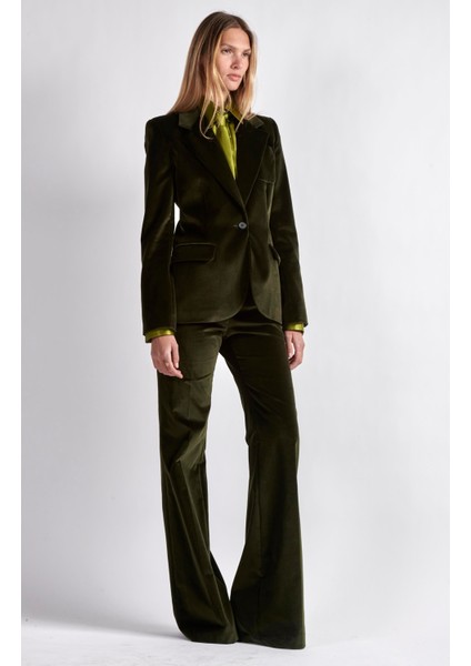 Tek Düğmeli Haki Kadife Ceket fiyatları