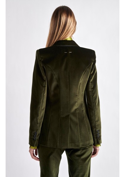 Tek Düğmeli Haki Kadife Ceket fırsatları