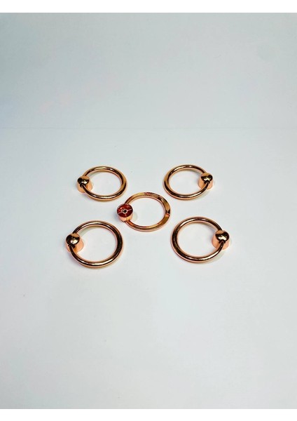 Zamak Düz Yuvarlak Halka Kulp - Rose - 55 mm - 5 Adet