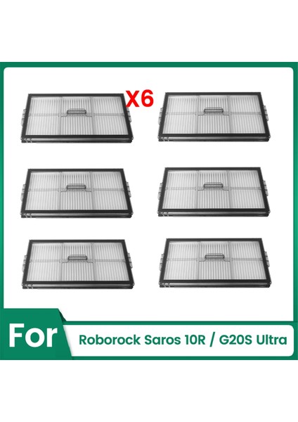 Roborock Saros 10R / G20S Ultra Elektrikli Süpürge Parçaları Için Hepa Filtresi Yıkanabilir Hepa Filtresi Yedek Parçaları 6 Adet (Yurt Dışından)