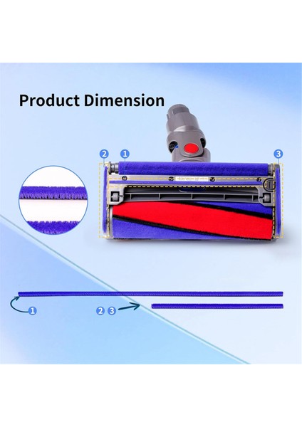 Dyson V6, V7, V8, V10, V11 Yumuşak Silindir Temizleme Başlığı, Vakum Aparatı Yedek Parçaları Için Yumuşak Peluş Şeritler (Yurt Dışından) fırsatları