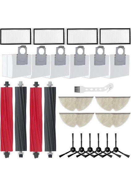 Roborock Q8 Max + Q5 Pro Q8 Max Q5 Pro + Robotlu Süpürge Ana Yan Fırça Hepa Filtre Paspas Bezi Aksesuarları Kiti (Yurt Dışından)