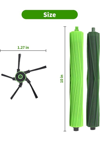 Irobot Roomba S9 (9150) S9+ Için 3 Takım Kauçuk Fırça, 8 Yan Fırça (Yurt Dışından)