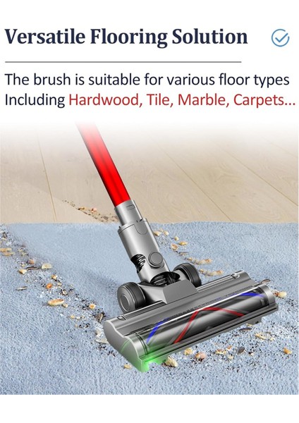 Dyson V6 DC58 DC59 DC62 DC72 Elektrikli Süpürgeler Için Elektrikli Zemin Fırçası Başlığı Zemin Temizleyici Için LED Toz Işıkları ile (Yurt Dışından) modelleri