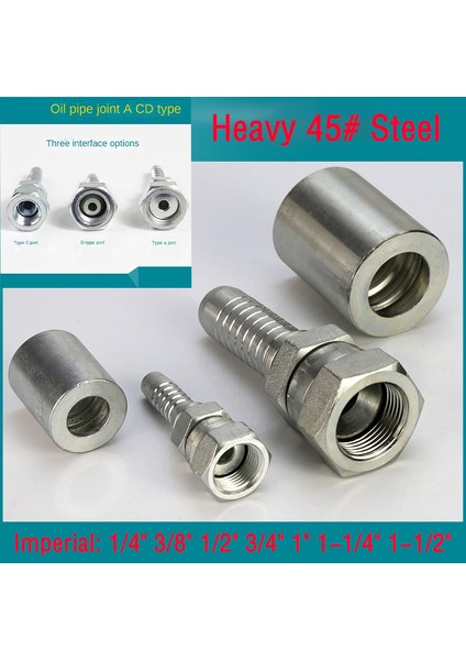 Bir Stil Boru 38MM'DEN DN40'A Imparatorluk 45 # Çelik Bsp Konik Hortum Ucu Yüksek Basınçlı Yağ Boru Bağlayıcıları Dikenli (Yurt Dışından)