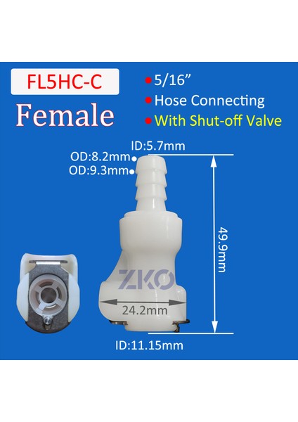 FL5HC-C Stili Hızlı Bağlantı Erkek Içe Aktarma Dişi Bağlantı Gövde Panel Montajı Hortum Bağlantısı Kapatma Valfi Hızlı Ayırma Konnektör L Serisi (Yurt Dışından)