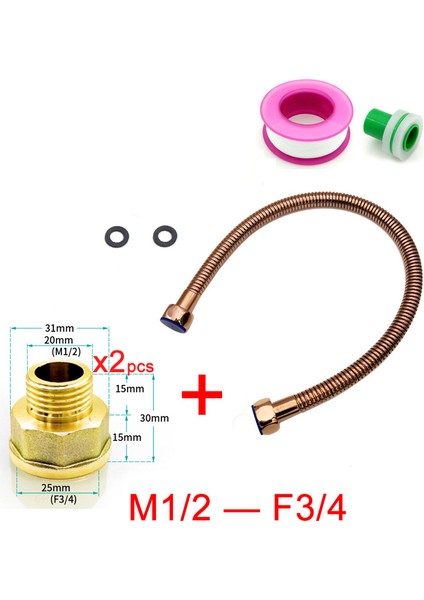 3l4 Tarzı 30CM 50CM Altın Renkli Paslanmaz Çelik Boru Bağlantılı Altın Sıhhi Tesisat Hortumu Açı Valfi Bağlantısı (Yurt Dışından)