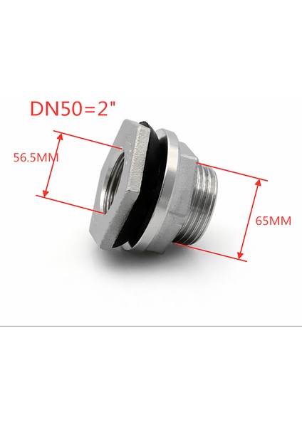 DN50 Stili 1 2 Bsp Erkek Dişli Paslanmaz Çelik Boru Tek Kayıp Anahtarlama Bağlantı Somunu Su Tankı Birleştirici Bağlayıcı (Yurt Dışından)