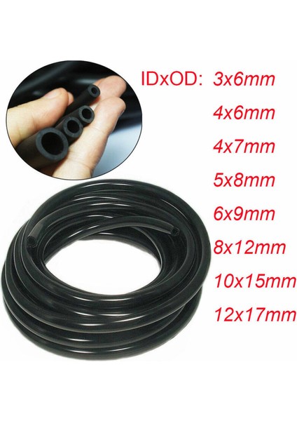 6X10MM Tarzı 1m 1 Metre Siyah Renk Nbr Hortum Yağ Direnci Nitril Kauçuk Hortum Yumuşak Nbr Kauçuk Hortum Nbr Boru (Yurt Dışından)