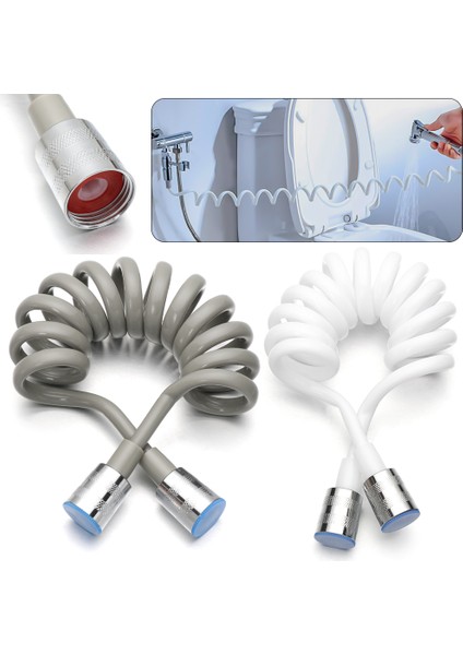 Beyaz 02 Tarzı 2 Metre Sıcak Satış 1 Metre Anti-Sarma Telefon Hattı Tarzı Baharlı Duş Hortumu Tuvalet Bidet Banyo Sprey Bağlantı Borusu Su Tesisatı (Yurt Dışından) fiyatları