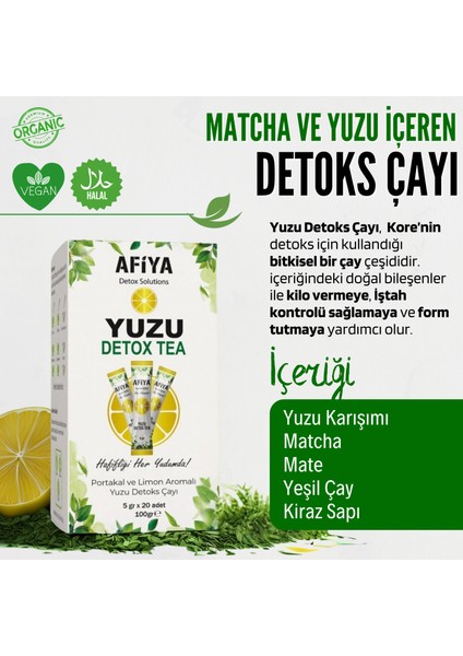 Detoks Zayıflatma Çayı, Form Tutma Yuzu ve Matcha İçeren Detox Çayı 100 GR