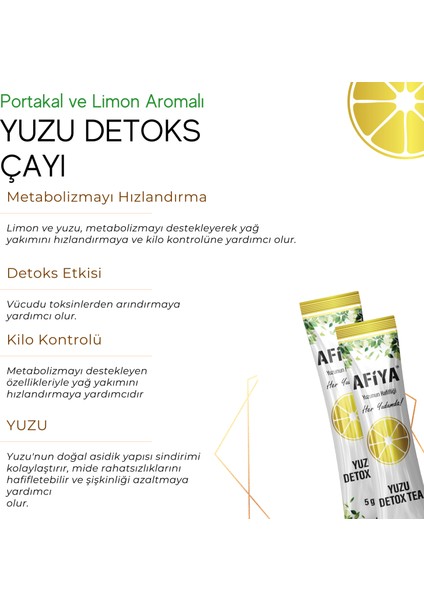 Detoks Zayıflatma Çayı, Form Tutma Yuzu ve Matcha İçeren Detox Çayı 100 GR