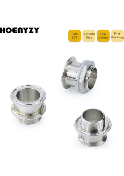Somun Tarzı ile DN40 K64MM-K64MM Çift Kelepçeli Tri Clamp Erkek Dişli Hijyenik Adaptör Paslanmaz Çelik Boru Bağlantısı DN32DN40 Ev Birası Yapımı (Yurt Dışından) fiyatları