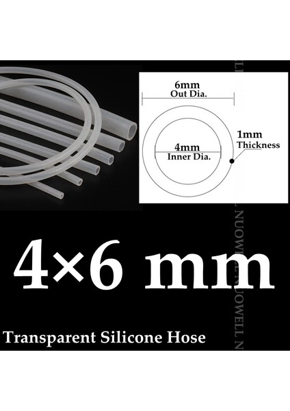 4X6MM Tarzı 1 Milyon Iç Çap 2~5mm Gıda Grade Şeffaf Silikon Boru Isıya Dayanıklı Içme Suyu Hortumu Esnek Hava Pompası Hortumu (Yurt Dışından)