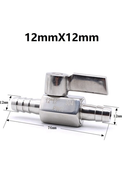 Paslanmaz ÇELIK12X12 Tarzı 1 Parça Ev Yapımı Bira Için Minyatür Hijyenik Küresel Vana Paslanmaz Çelik Mavi Saplı Hortum Bağlantılı (Yurt Dışından)